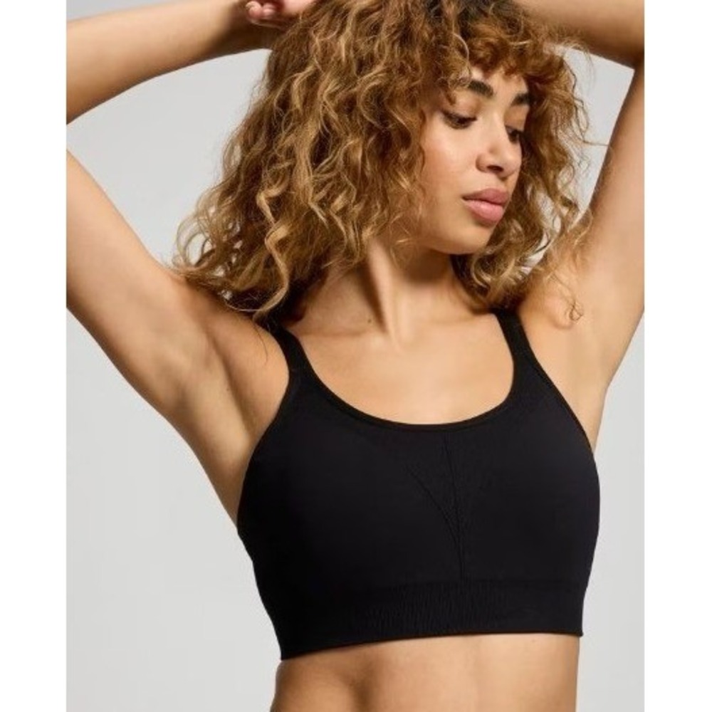 Soma Sport Women's Seamless Bra Size Large Black Activewear Athleisure Good